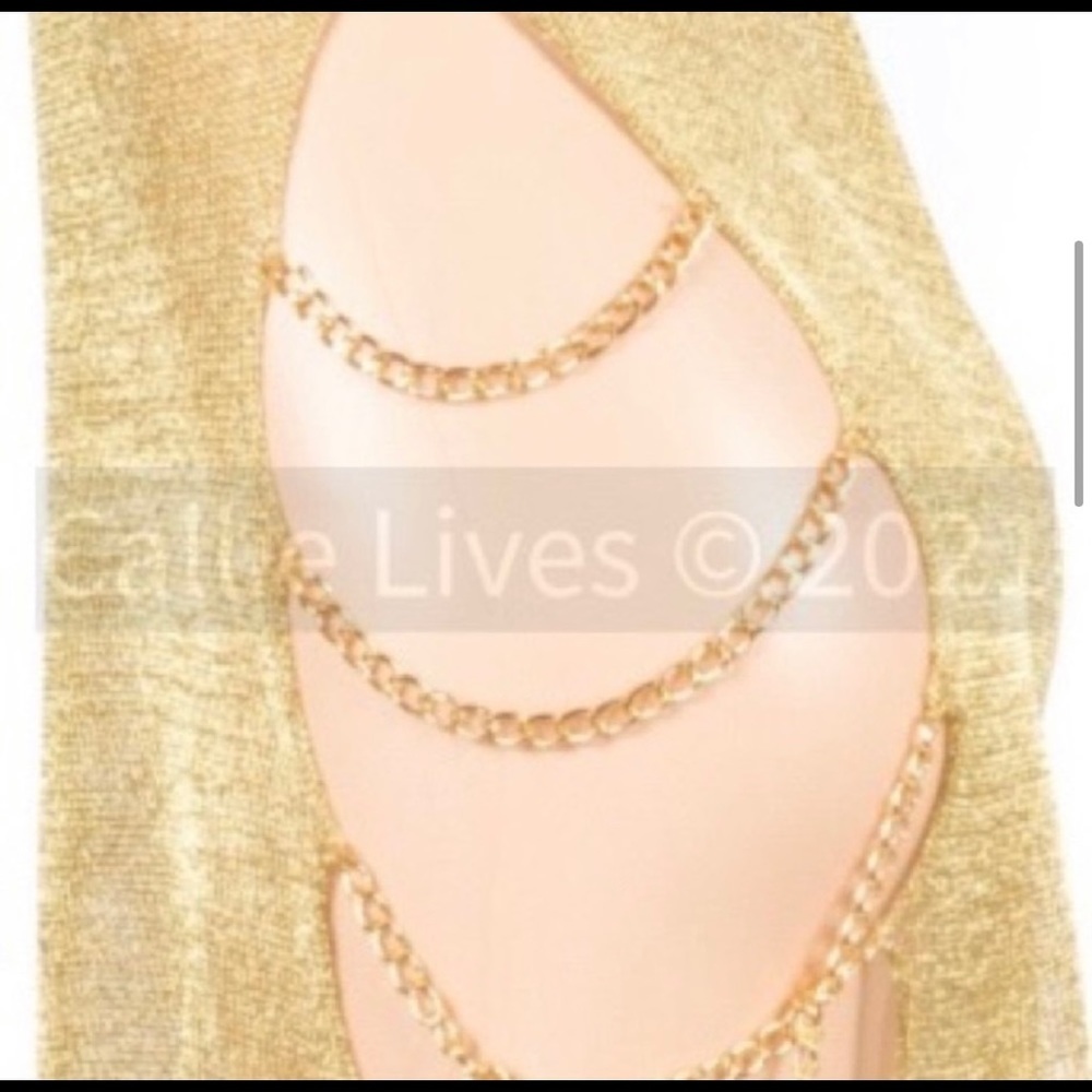 New!Gold /Silver Shimmer Chain Mesh Armor Swim Coverup Top - Picture 14 of 17